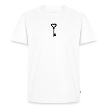 The heart key - Men's Premium Organic T-Shirt - white - Front - Nico (187cm)