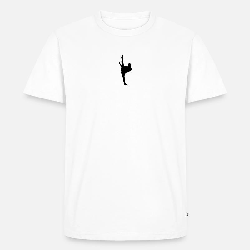 Karate oder Taekwondo High Kick - Männer Premium Bio T-Shirt - Weiß