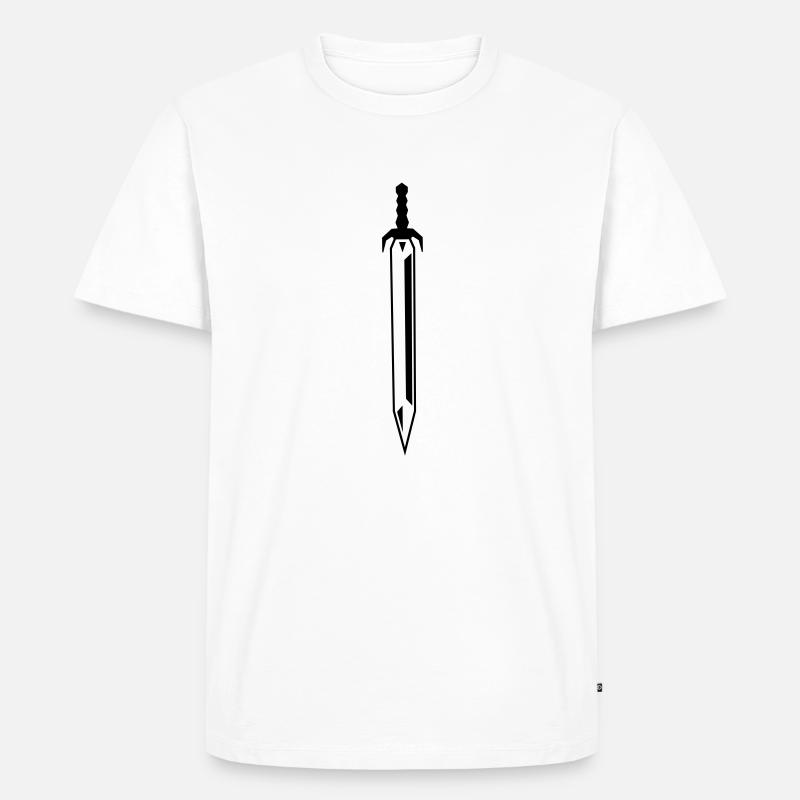 sword - Männer Premium Bio T-Shirt - Weiß