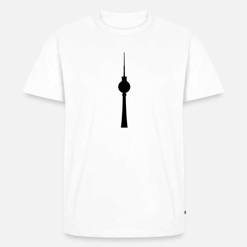 Fernsehturm - Männer Premium Bio T-Shirt - Weiß