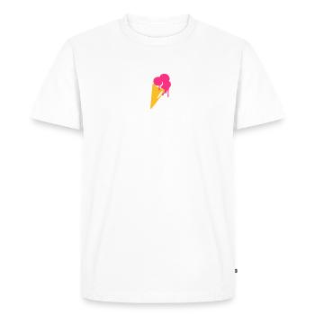 glace, crème glacée, gaufres, enfants, été, soleil - T-shirt Premium bio Homme - blanc - Devant - Nico (187cm)