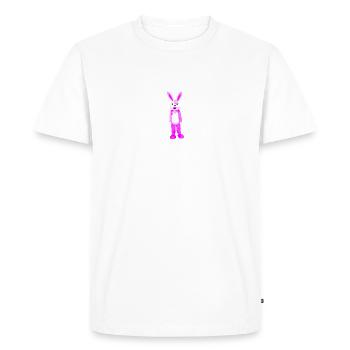 Lapin à fourrure rose - T-shirt Premium bio Homme - blanc - Devant - Nico (187cm)