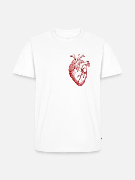 Red Heart - Männer Premium Bio T-Shirt - Weiß