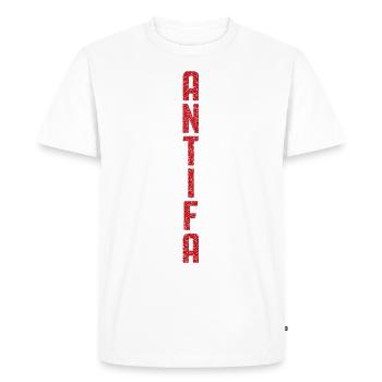 Antifa Vertical - T-shirt Premium bio Homme - blanc - Devant - Nico (187cm)