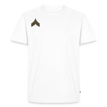 Caporal de grade de l’Armée de terre de différentes couleurs - T-shirt Premium bio Homme - blanc - Devant - Nico (187cm)