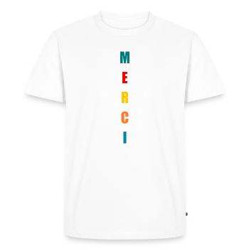 MISTRESS. THANK YOU. THANK YOU MISTRESS. MISTRESS - Men's Premium Organic T-Shirt - white - Front - Nico (187cm)