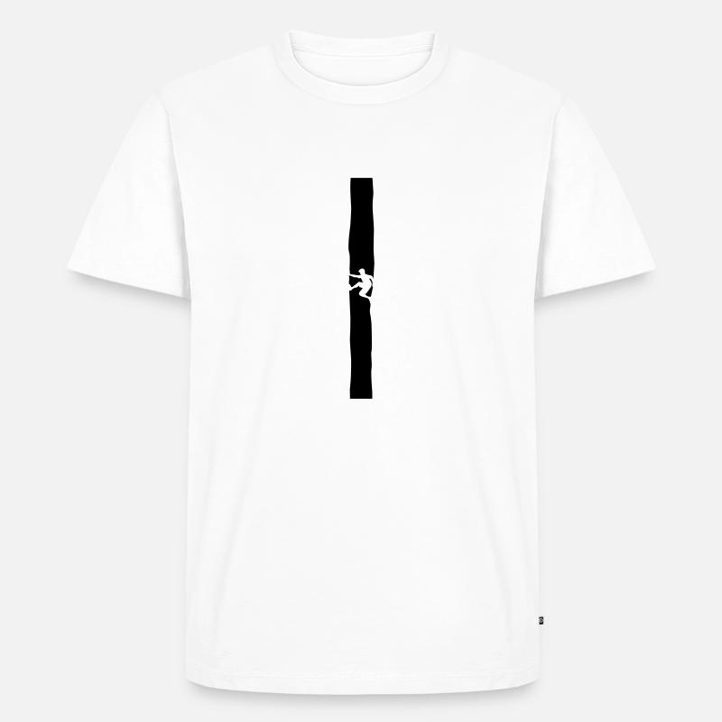 Kletterer im Kamin - Männer Premium Bio T-Shirt - Weiß