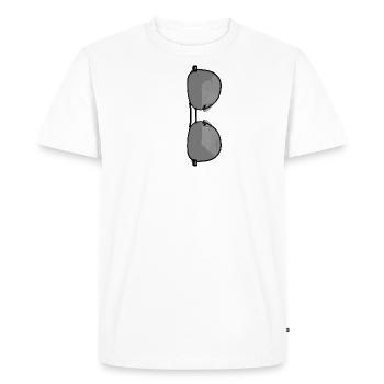 La fraîcheur grâce aux lunettes de soleil - T-shirt Premium bio Homme - blanc - Devant - Nico (187cm)