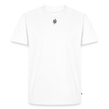 Sats are our cents - Black symbol - Männer Premium Bio T-Shirt - Weiß - Vorne - Nico (187cm)