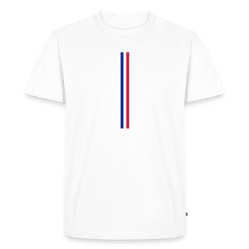 France Coq trois rayures - T-shirt Premium bio Homme - blanc - Devant - Nico (187cm)