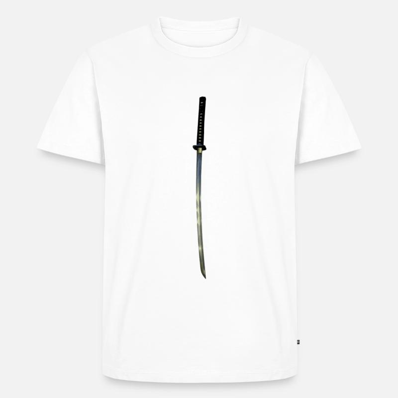 Samurai Katana - Männer Premium Bio T-Shirt - Weiß