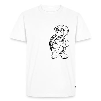 Drôle d’illustration de tortue de dessin animé - T-shirt Premium bio Homme - blanc - Devant - Nico (187cm)