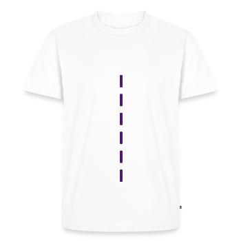 pointillés / dashed (1c) - T-shirt Premium bio Homme - blanc - Devant - Nico (187cm)