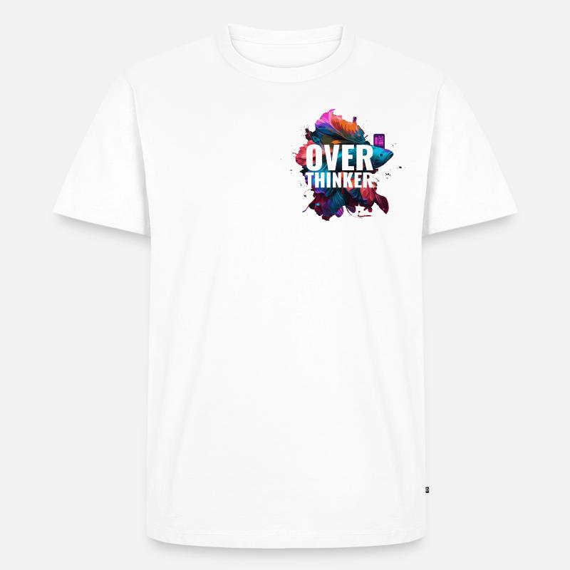 overthinker fish - Männer Premium Bio T-Shirt - Weiß