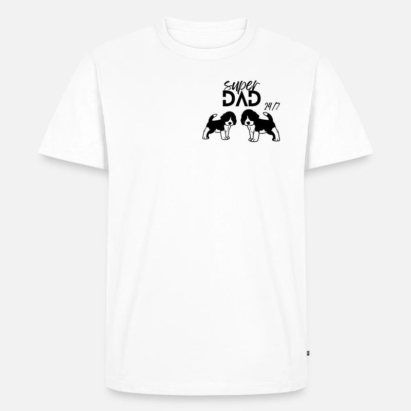 Beagles Vater - Männer Premium Bio T-Shirt - Weiß