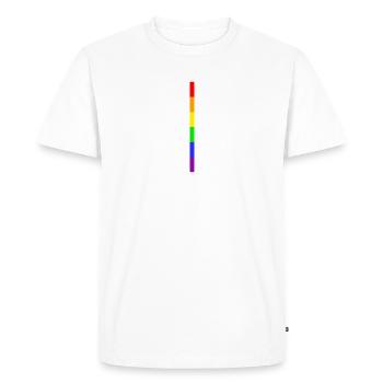 Rainbow Stripe - Men's Premium Organic T-Shirt - white - Front - Nico (187cm)