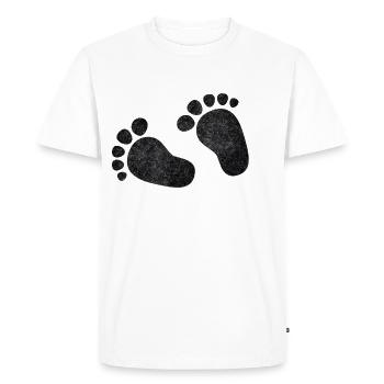 Bébé Pieds Bébé Grossesse Ventre bébé - T-shirt Premium bio Homme - blanc - Devant - Nico (187cm)