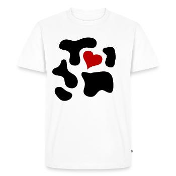 vaches noires avec coeur rouge - T-shirt Premium bio Homme - blanc - Devant - Nico (187cm)