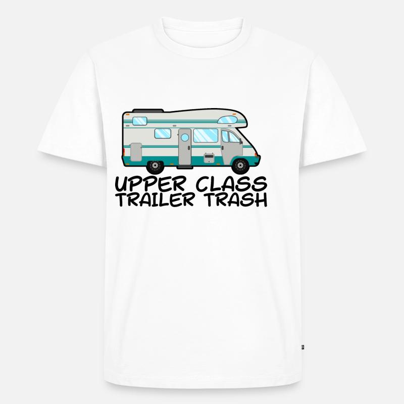 Upper Class Trailer Trash 2 - Männer Premium Bio T-Shirt - Weiß