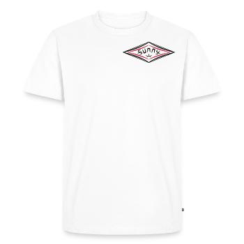 Vintage Surfer Rhombus, T-shirt for the beach - Men's Premium Organic T-Shirt - white - Front - Nico (187cm)