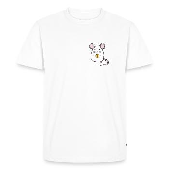 Mouse with cheese / mouse - Men's Premium Organic T-Shirt - white - Front - Nico (187cm)