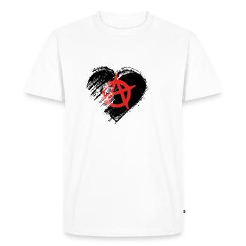 Grungy I Love Anarchy Heart Flag - Men's Premium Organic T-Shirt - white - Front - Nico (187cm)