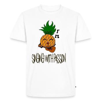 Singing with passion / Singing / Pineapple / Sayings - Men's Premium Organic T-Shirt - white - Front - Nico (187cm)