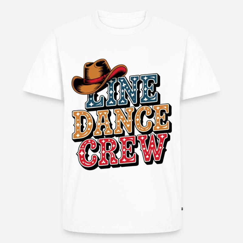 Linedance Crew Line Dance Mannschaft - Männer Premium Bio T-Shirt - Weiß