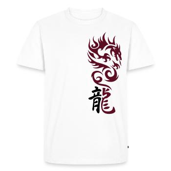 Tribal Dragon - T-shirt Premium bio Homme - blanc - Devant - Nico (187cm)