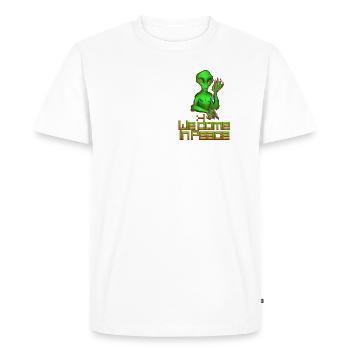 we come in peace - Men's Premium Organic T-Shirt - white - Front - Nico (187cm)