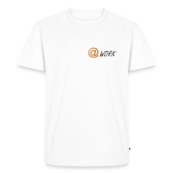 at symbol and the word work - Men's Premium Organic T-Shirt - white - Front - Nico (187cm)
