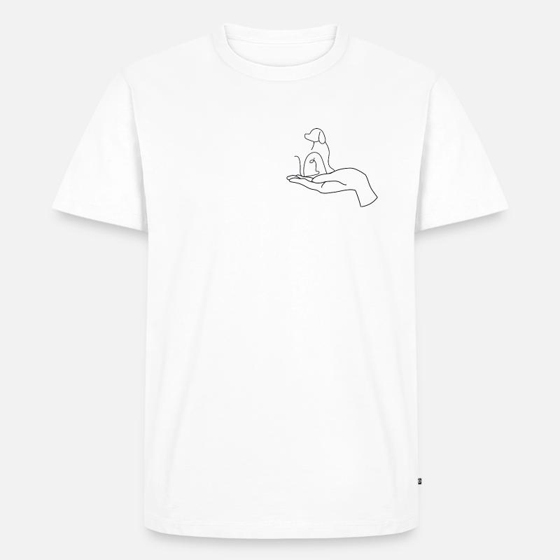 Hund Hand - Männer Premium Bio T-Shirt - Weiß