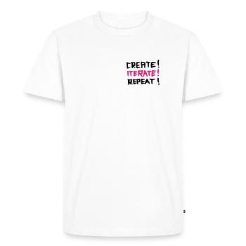 Créer une répétition d’itération - T-shirt Premium bio Homme - blanc - Devant - Nico (187cm)