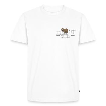 Chill Art Club! Doing Nothing Chilling Sloth - Men's Premium Organic T-Shirt - white - Front - Nico (187cm)