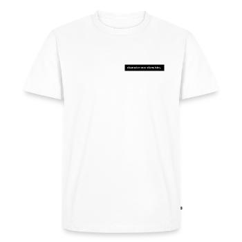 Le caractère plutôt que la chimie. Chemise - T-shirt Premium bio Homme - blanc - Devant - Nico (187cm)
