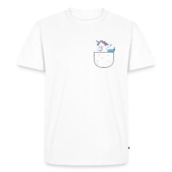 Licorne dans votre poche - T-shirt Premium bio Homme - blanc - Devant - Nico (187cm)