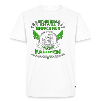 Agriculteur shirt · Tracteur Amour · C’est un cadeau - T-shirt Premium bio Homme - blanc - Devant - Nico (187cm)