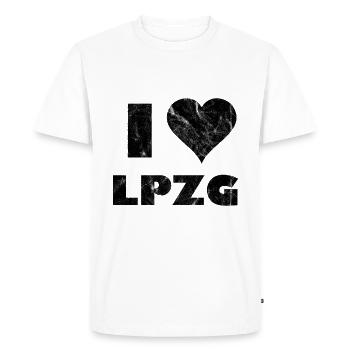 Leipzig! J'aime Leipzig - T-shirt Premium bio Homme - blanc - Devant - Nico (187cm)