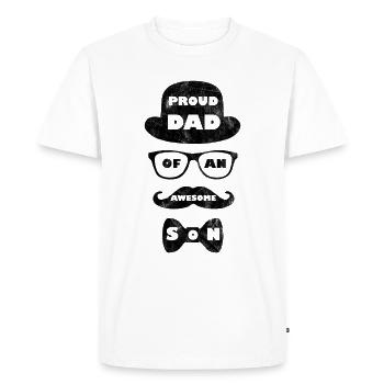 Père et fils - T-shirt Premium bio Homme - blanc - Devant - Nico (187cm)
