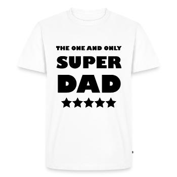 super dad - Men's Premium Organic T-Shirt - white - Front - Nico (187cm)