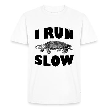 Turtle | I'm running funny saying funny - Men's Premium Organic T-Shirt - white - Front - Nico (187cm)