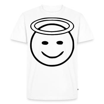 Émoji auréole croquis noir - T-shirt Premium bio Homme - blanc - Devant - Nico (187cm)