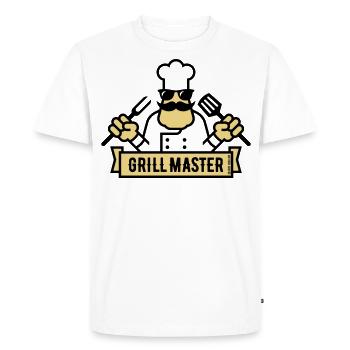 Grill Master (Griller / Barbecue / BBQ / 2C) - T-shirt Premium bio Homme - blanc - Devant - Nico (187cm)