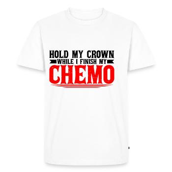 Tenez ma couronne pendant que je termine ma chimio 34 - T-shirt Premium bio Homme - blanc - Devant - Nico (187cm)