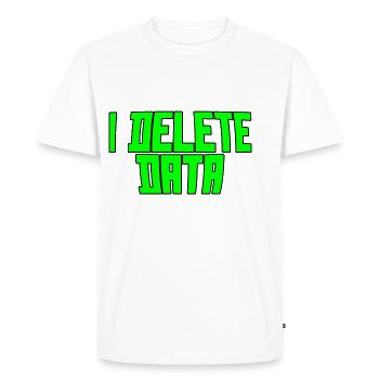 I Delete Data 3 - Men's Premium Organic T-Shirt - white - Front - Nico (187cm)