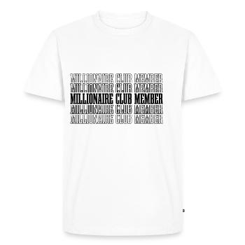 Millionaire Club Member 38 - Men's Premium Organic T-Shirt - white - Front - Nico (187cm)