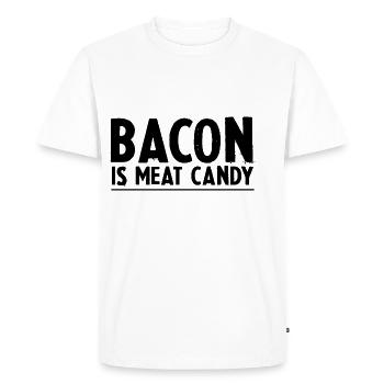 Bacon Is Meat Candy 3 - Men's Premium Organic T-Shirt - white - Front - Nico (187cm)