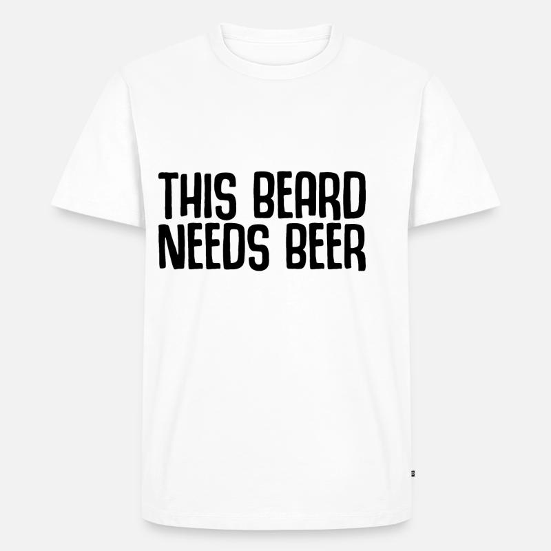 This Beard Needs Beer 2 - Männer Premium Bio T-Shirt - Weiß