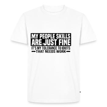 C’est ma tolérance aux idiots qui a besoin de travail 4 - T-shirt Premium bio Homme - blanc - Devant - Nico (187cm)