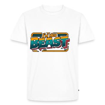 I'm Her Beast 9 - Men's Premium Organic T-Shirt - white - Front - Nico (187cm)